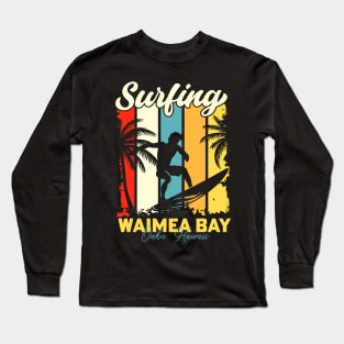 Surfing | Waimea Bay, Oahu, Hawaii Long Sleeve T-Shirt